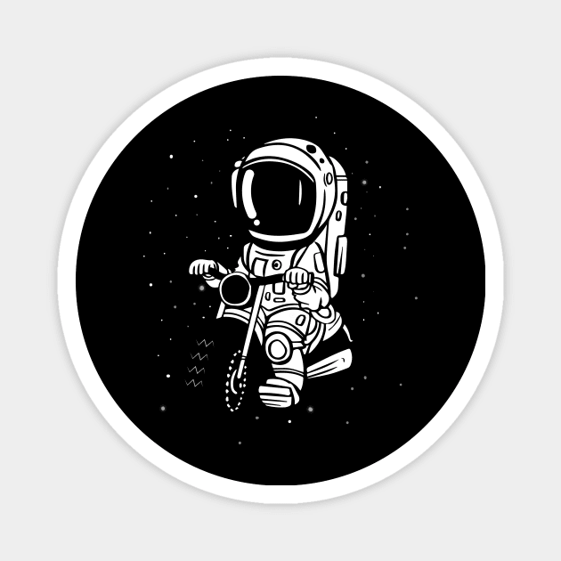 Astronaut Riding Motorbike Space Motorcycle Magnet by ChrisselDesigns